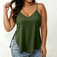 thumbnail image 2 of MAFYTYTPR Women's Side Slit Adjustable Spaghetti Strap Plus Size Camisole Tank Tops Spring Summer Solid Color V-Neck Casual Tops 1PC L-5XL, 2 of 7