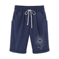 thumbnail image 1 of Pantalones Cortos de Verano para las Mujeres de Cintura Alta Estampado Elástico Cordón de Cintura, Casual Bolsillos Pantalones de Pijama, 1 of 5