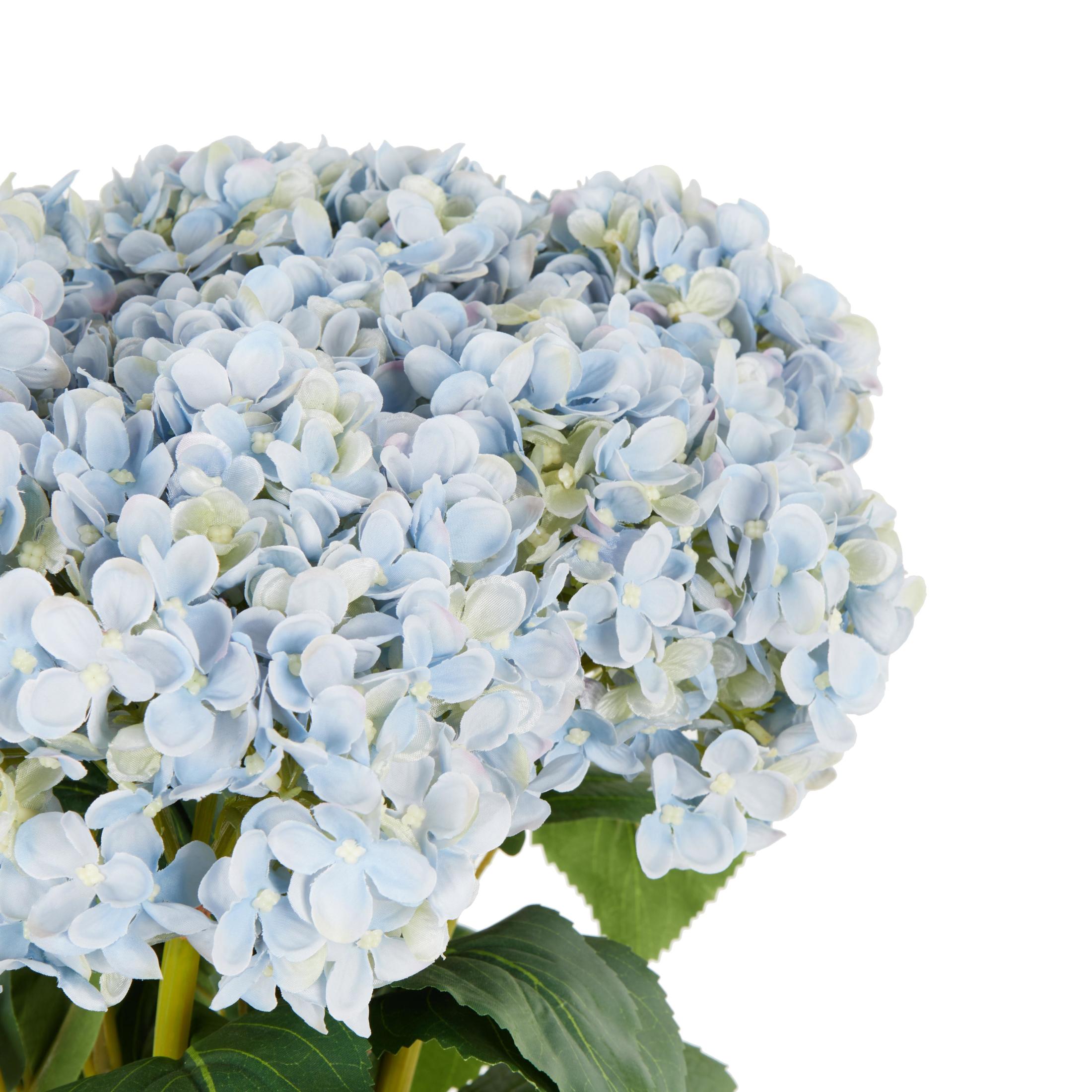 33" Plastic Floral Tall Hydrangea Artificial Flower Stem, by DecMode (8 Count)