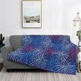 thumbnail image 2 of Honeii Ireworks In The Night Sky print throw blanket, crafted from cozy cotton flannel, offers versatile home decor as a bedding suitable for all seasons.-60"x50", 2 of 6