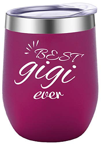 Best Gigi Ever Wine Tumbler for Grandma Floral Design