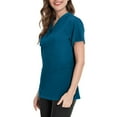 thumbnail image 6 of Qwertyu Women's Scrubs，3 Pocket Scrub Tops for Women, Stretch Fabric Short Sleeve V-Neck Womens Scrub Shirts, 3 Pocket Comfortable Scrub Tops Turquoise XL, 6 of 6