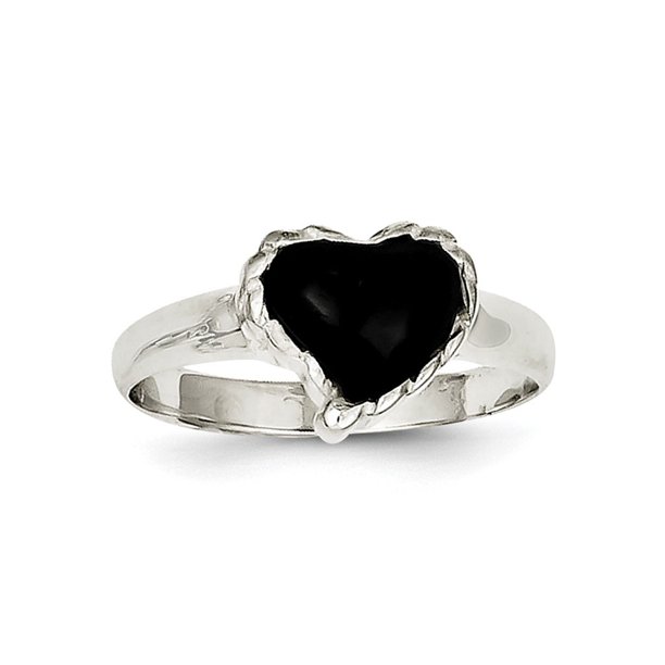 Versil Versil Sterling Silver Onyx Heart Ring By Walmart Com Walmart Com