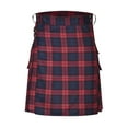 thumbnail image 1 of Birdeem Men Casual Patchwork Snap Fastener Have Pockets Plaid Pleated Skirt Short Skirt, 1 of 1