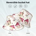 thumbnail image 3 of Kll Floral Mushroom Bucket Hat for Women Men Packable Travel Beach Sun Hat Outdoor Rave Accessories Reflective Fisherman Cap, 3 of 6