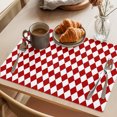 thumbnail image 3 of Red Plaid Placemats Set of 8 Modern Minimalist Geometric Gingham Checkered Place Mats Indoor Wipeable Table Mats Washable Cloth Dining Table Placemats for Kitchen Holiday Party Home Decor 13x19 Inch, 3 of 9