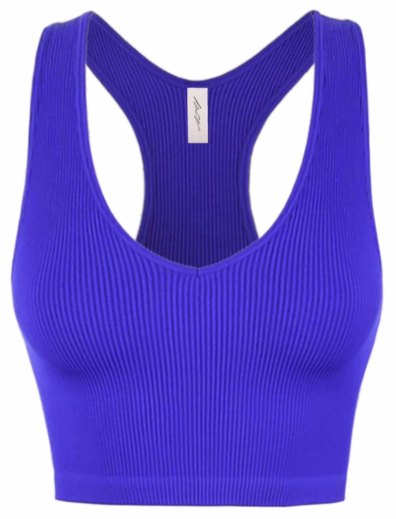royal blue cropped tank top
