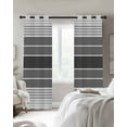 thumbnail image 3 of Fsddascl Gray Ombre Stripe Blackout Curtains for Bedroom/Living Room, Thermal Insulated Kitchen Curtains, Vintage Minimalist Gradient Lines Grommet Darkening Window Treatment Drapes 52"x96"x2, 3 of 8