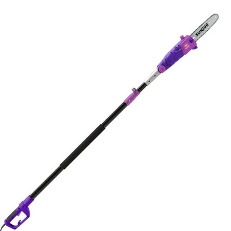 Sun Joe 10" 8-Amp Multi-Angle Telescopic Electric Pole Chain Saw, Purple