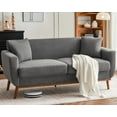 thumbnail image 2 of Merluxy Deep Seat Sofa Couch with Wood Base and Legs, Grey BouclÃ© Couch for Living Room, 2 of 7