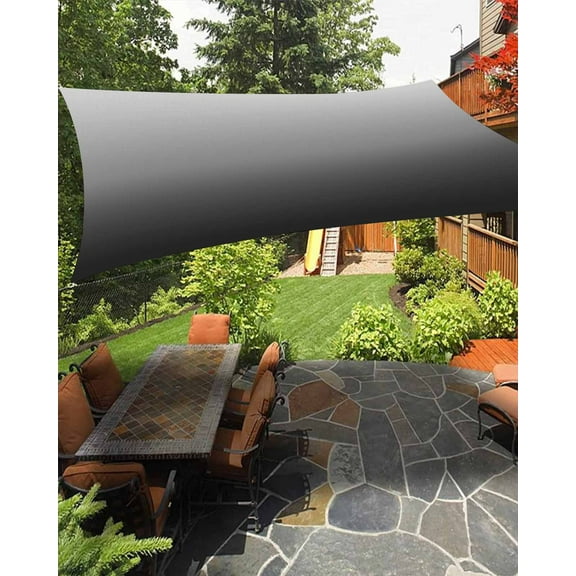 Sun Shade Sail 8x10Ft Gray Black Gradient Pattern Uv Block Sunshade Canopy Outdoor Shade Cover Rectangle Shade Cloth For Patio Garden Yard Deck Pergola