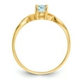 thumbnail image 2 of 14k Yellow Gold Aquamarine Birthstone Ring March, 2 of 10