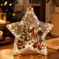thumbnail image 3 of Glowing Christmas Story Star Shaped Decor,Light-Up Mini Holiday Scene Ornament with Warm LED Light,Festive Keepsake Hanging Pendant for Christmas Tree,Home And Party Decoration(Reindeer), 3 of 6