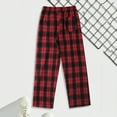 thumbnail image 4 of Chiccall Mens Flannel Pajama Pants Baggy Plaid Fleece Fall Winter Elastic Waist Drawstring Sleep Pant Casual Pajama Bottom with Pocket, 4 of 7