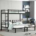 thumbnail image 4 of New Triple Bunk Bed - Convertible Metal Dormitory Bed with Safety Guardrails, Industrial Style, Black, No Box Spring Needed, Easy Assembly​​, 4 of 5