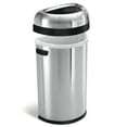 thumbnail image 5 of simplehuman 60 Liter / 15.9 Gallon Large Semi-Round Open Top Trash Can, Commercial Grade Heavy Gauge Brushed Stainless Steel, 5 of 7