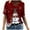 Red, variant on NJGRAE Tube Tops for Women Plus Size Crew Neck Blouse Ladies Casual Fashion Christmas Theme Snowflake Snowman Print V Neck Short Sleeved T Shirt Top T Shirts for Women Xl