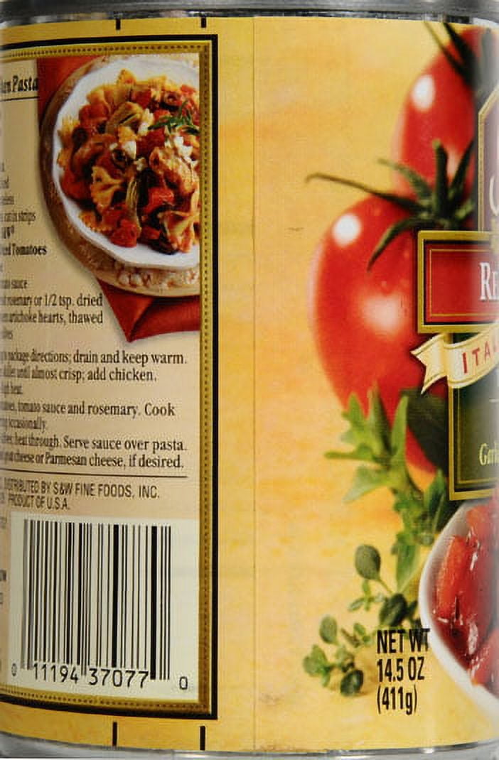 (8 pack) S&W Italian Recipe Canned Diced Tomatoes, 14.5 oz Can