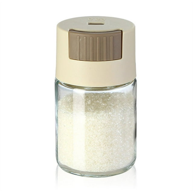 Salière avec Bouton-Poussoir, Résistante à l'Humidité, pour Sel, Sucre, Épices, Poivre, Vert