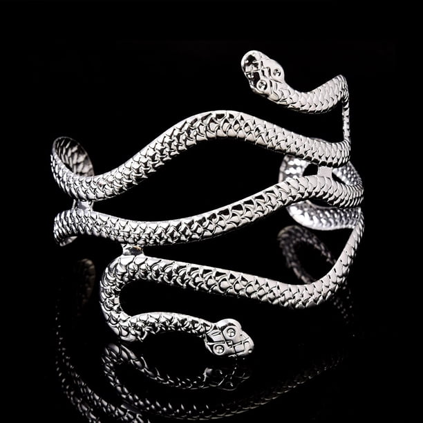 Vintage Egipto remolino serpiente brazo brazalete brazalete ancho grande pulseras para mujeres brazalete indio Anime hombres joyería de moda Gao Jinjia LED