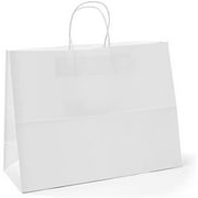 Halulu 50 Pcs 16x6x12 Kraft White Paper Handle Shopping Gift Merchandise Carry Retail Bags by GSSUSA