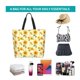 thumbnail image 5 of Balery Yellow White Plaid Sunflower Bolsa Tote Estilo Estético con Cremalleras, Bolsa de Hombro, Bolsa de Compras Grande y Plegable, 5 of 7