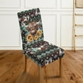 thumbnail image 2 of COEQINE Dining Chair Slipcovers Set of 6, Machine Washable Stretchable Chair Covers for Dining Chairs, Universal Fit Polyester Spandex for Scratch Protection, American Tribal Highland Cow Sunflower, 2 of 7