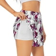 thumbnail image 3 of Lsque Tulips Flowers Printed Women's Running Shorts with Liner Pockets,Elastic Quick Dry Workout Athletic Gym Yoga Shorts,Womens High Waist Shorts-Large, 3 of 9