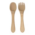 thumbnail image 3 of Natural Beech & Silicone Fork + Spoon Set, Blue, 3 of 5