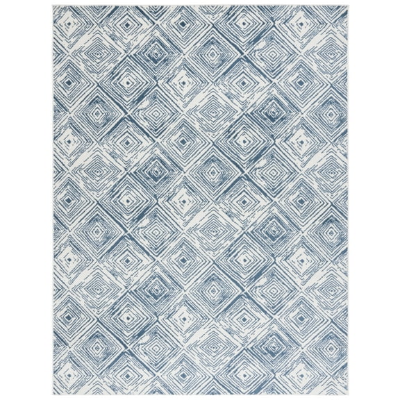 SAFAVIEH Pyramid Arseny Geometric Area Rug, Ivory/Blue, 8' x 10'