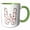 Green/White, variant on 3drose, Cute Red and White Hearts Valentine Monogram Initial W, 11oz Two-tone Black Mug
