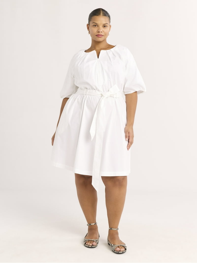 knee length dresses for ladies THE IT GIRL POPLIN MINI DRESS – AKIRA main image 1