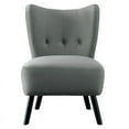 thumbnail image 3 of Lexicon Imani Solid Wood and Velvet Upholstered Accent Chair in Gray, 3 of 5