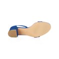 thumbnail image 5 of BLISSFUL STEP Women's Shoes Open Toe Mid Block Heel Ankle Strap Faux Suede Sandals Dark Blue 10.5, 5 of 7