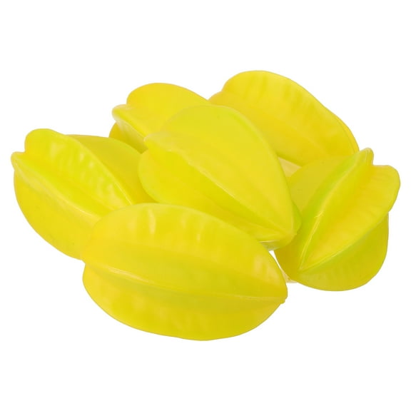Uxcell 6 Pcs Artificial Carambole, Plastic Lifelike Fake Fruit Model Star Fruit