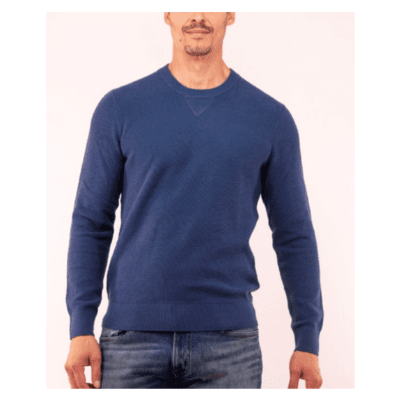 $128 Michael Kors Men's Regular Fit Stitch Crew Neck Sweater Cotton Blue Size M