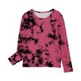 thumbnail image 4 of Zwiiyzr Toddler Baby Girl Long Sleeve Sweatshirt Crew Neck Tops Basic Tie-Dye Sweater Shirts Kid Fall Clothes 3-14 Years Pink, 4 of 7