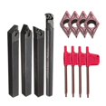thumbnail image 1 of Soportes de torneado de torno kusrkot Portaherramientas de torneado 4 piezas + 4 piezas de inserciones DCMT0702 + llaves T8 4 piezas, 1 of 8