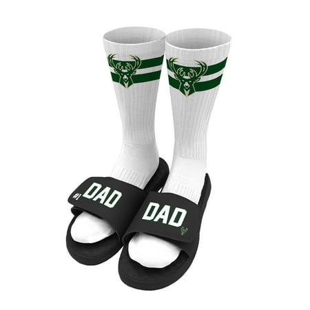 

Men s ISlide Black Milwaukee Bucks Dad Socks & Slide Sandals Bundle