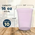 thumbnail image 5 of Color Changing Plastic Cups 16 oz. Set of 10, Bulk Pack - Reusable, Perfect for Birthdays, Weddings, Picnic, Beach, Parties - Magenta, 5 of 5