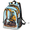 Blue, variant on Jiaoprinted Mexican Talavera Tile Laptop Backpack, Large Flower Travel Backpack Men Women, Work Business Computer Casual Daypack Rucksack, 18 Inch
