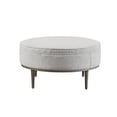 thumbnail image 3 of Harriet Upholstered Round Cocktail Ottoman with Metal Base 34" Dia, 3 of 5