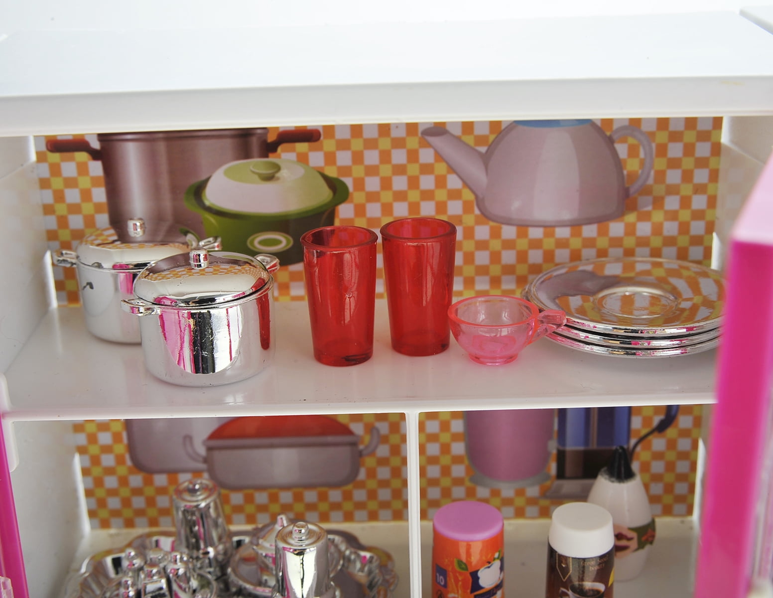 PlayWorld Kitchen Connection My Modern Kitchen Full Deluxe Kit Kitchen Playset: Refrigerator, Stove, Sink - 15" x 12.5"