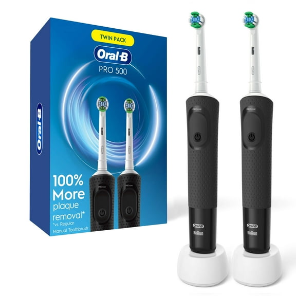 Oral-B Pro 500 Electric Toothbrush with (1) Brush Head, Black, for Adults and Children 3 