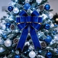thumbnail image 2 of Vintage Wreath Bow 11.8x13.8 Inch Sliver Edged Velvet Tree Ornament for Xmas Winter Home Outdoor Indoor Party Large Christmas Wreath Bows, 2 of 7