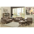 thumbnail image 2 of Benzara BM156329 31 x 33 x 71 in. Imperial Sofa, Light Brown Polished Microfiber, 2 of 2