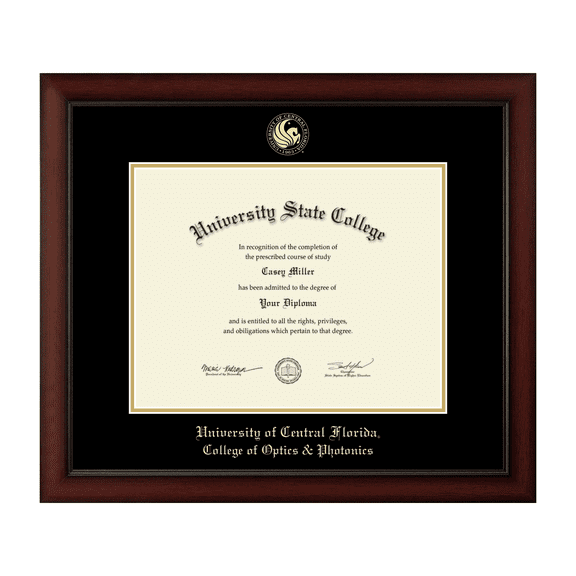 Framerly - UCF Optics & Photonics Diploma Frame with Black and Gold Mat