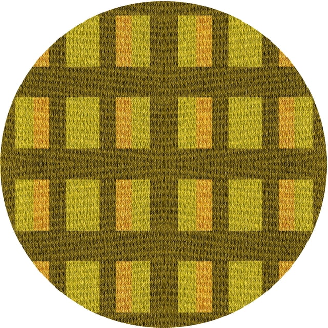 Ahgly Tapis Rond Lavable en Machine Intérieur Transitionnel Brun Bronze Foncé, 6 Pieds Rond
