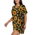 thumbnail image 5 of Sigee Sunflowers And Bww for Sleepwear Casual Pjs with Pockets Women's Pajamas Sets Shorts 2 Piece Short Sleeve Lounge Sets 4X-Large, 5 of 9