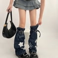 thumbnail image 5 of Womens Lolitas Flared Jeans Long Socks Star Leg Warmers Harajuku Punk Denims Boot Socks Y2K Fashion Ankle Heap Socks, 5 of 12
